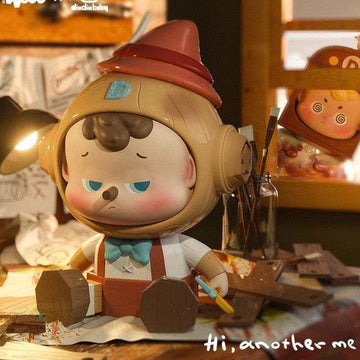 Diudiu Baby Hello Childhood Series Blind Box - Complete seated figure example with brown pointed hat; random design not guaranteed