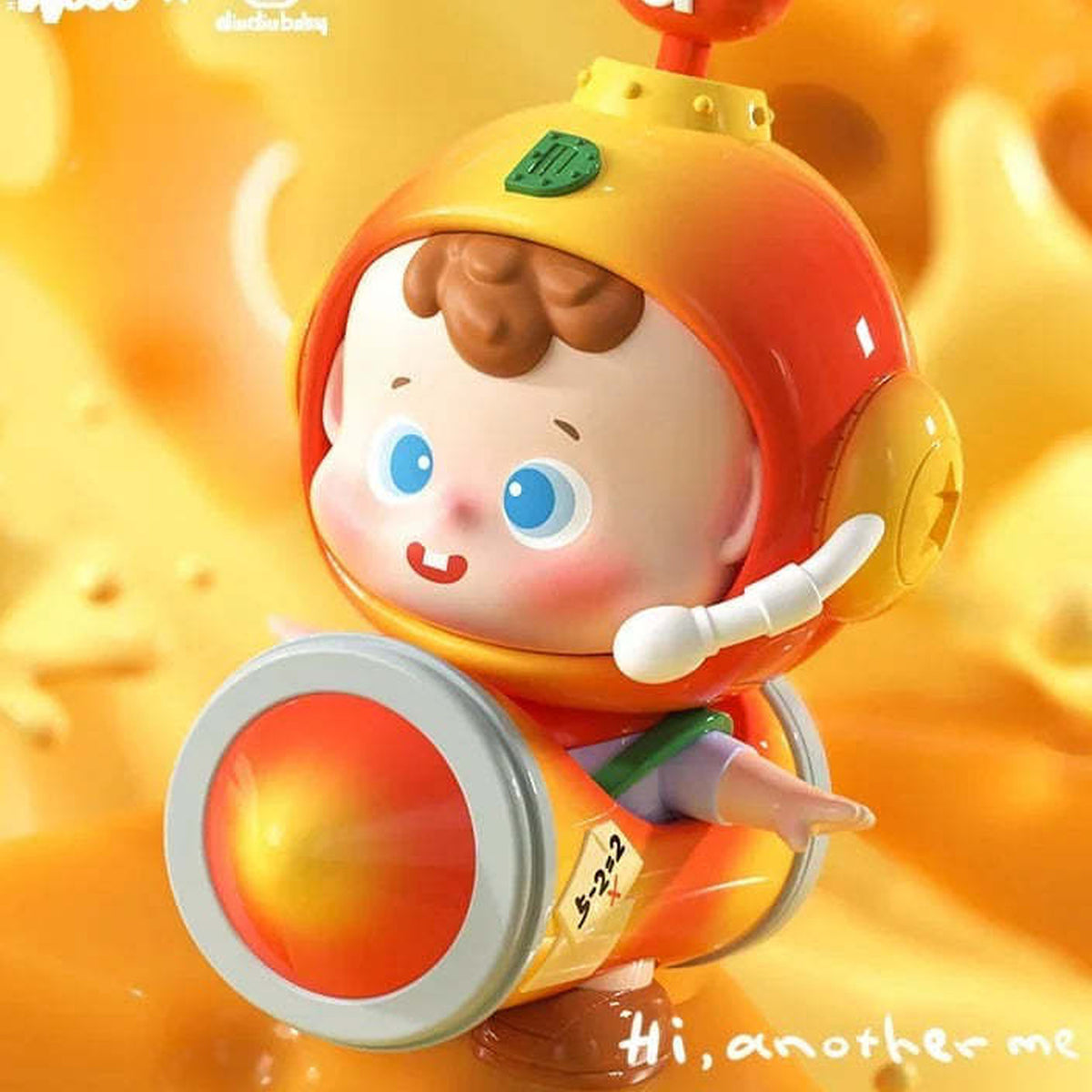 Diudiu Baby Hello Childhood Series Blind Box - Figure detail with orange helmet and upper prop cropped; random design not guaranteed