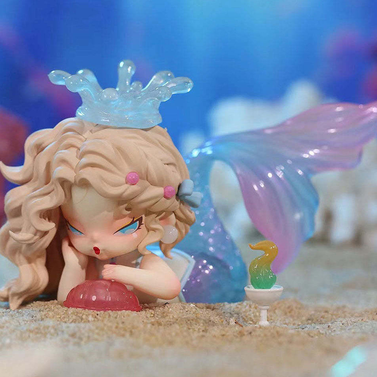 DODO NAMI Floating Mountains and Seas, Blind Box - Figure example with flowing pink tail detail; random design not guaranteed