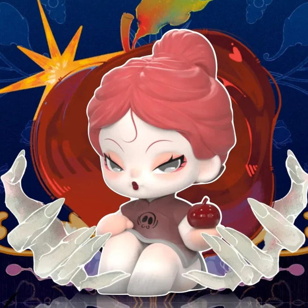 DODO NAMI Garden Of Eden Series Mini Blind Box - Red hair complete mini figure example; random design not guaranteed