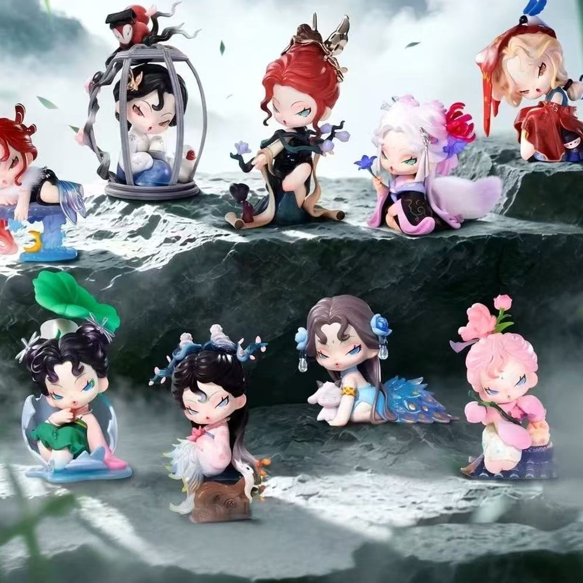 DODO NAMI Strange Tales Dreamland Series Figure Blind Box - Series group display with complete central figure examples; random design not guaranteed