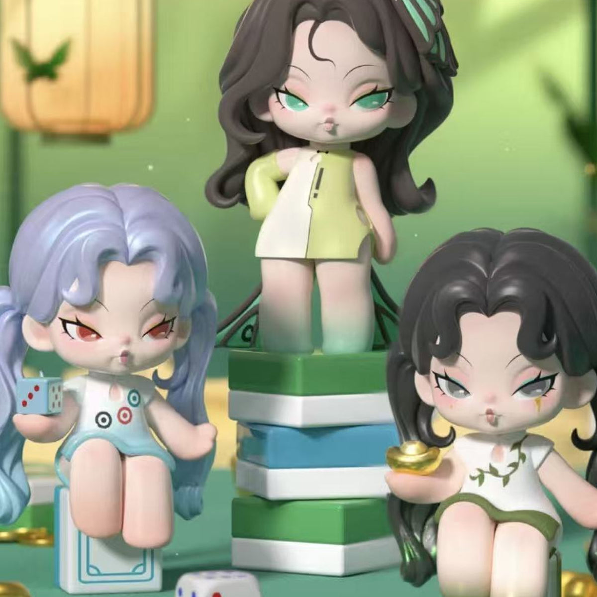 DoDo Nami Virtual World Series Figure Blind Box - Green scene design comparison; random design not guaranteed