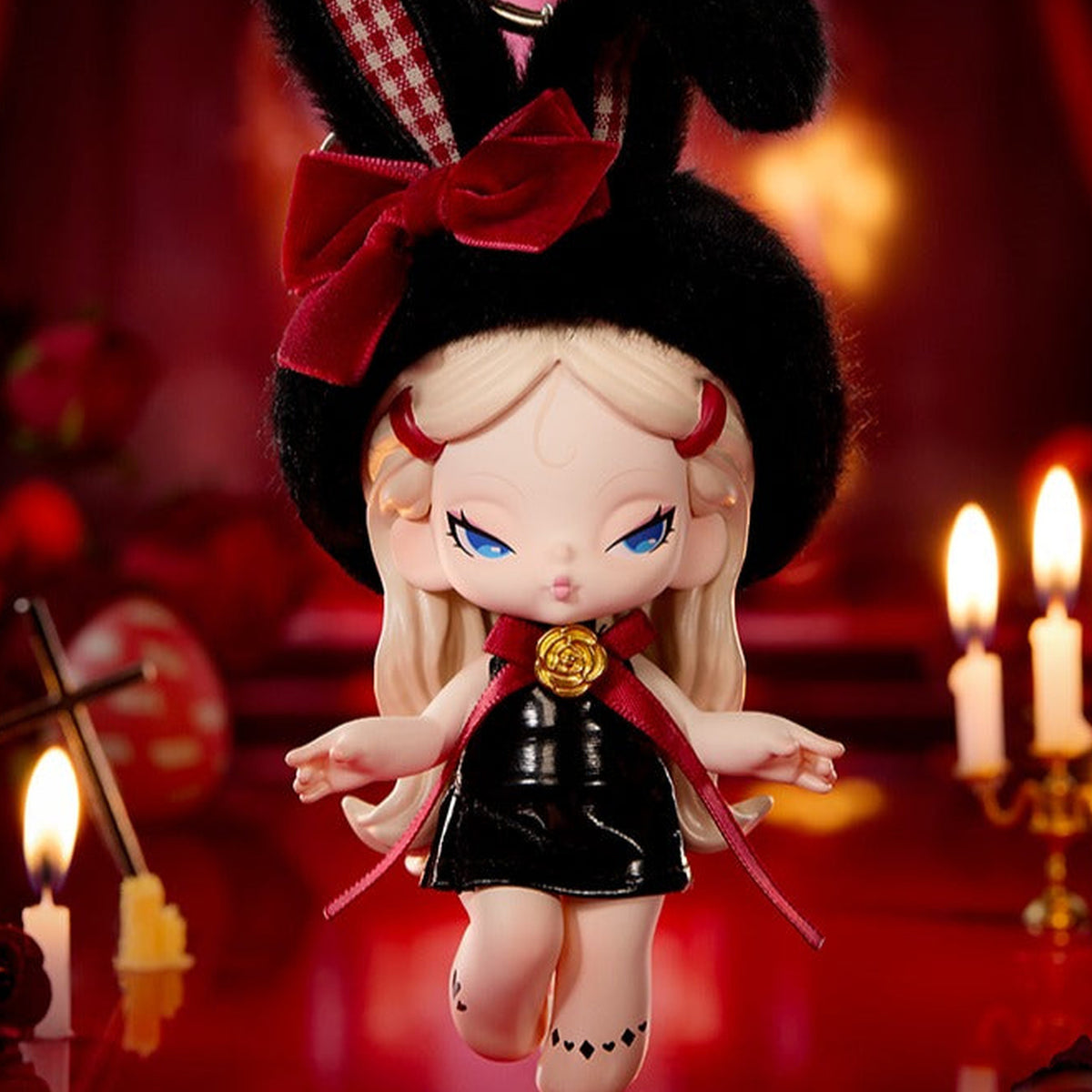 DODOSUGAR NAMI CheersDay Series Blind Box - Black and red rabbit outfit design detail; random design not guaranteed