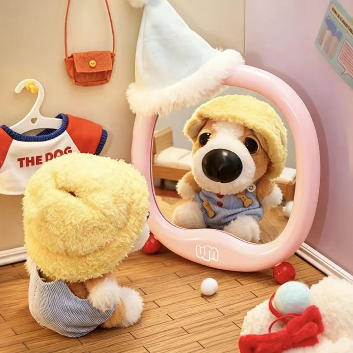 DOGGY OOTD Series Plush Pendant Blind Box - Plush pendant front and rear examples; display props not included; random design not guaranteed