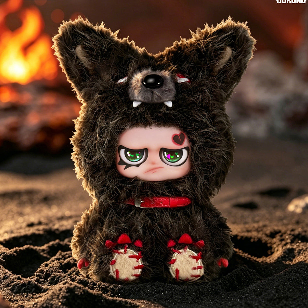 DOKUNO Battle in Jungle Series Plush Pendant Blind Box - Complete brown plush pendant example; display props not included; random design not guaranteed