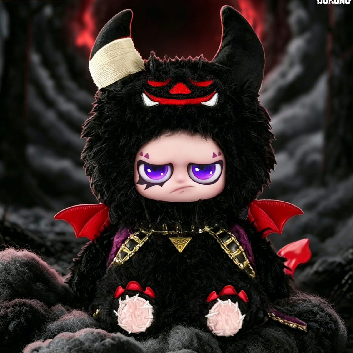 DOKUNO Battle in Jungle Series Plush Pendant Blind Box - Complete black plush pendant example; display props not included; random design not guaranteed