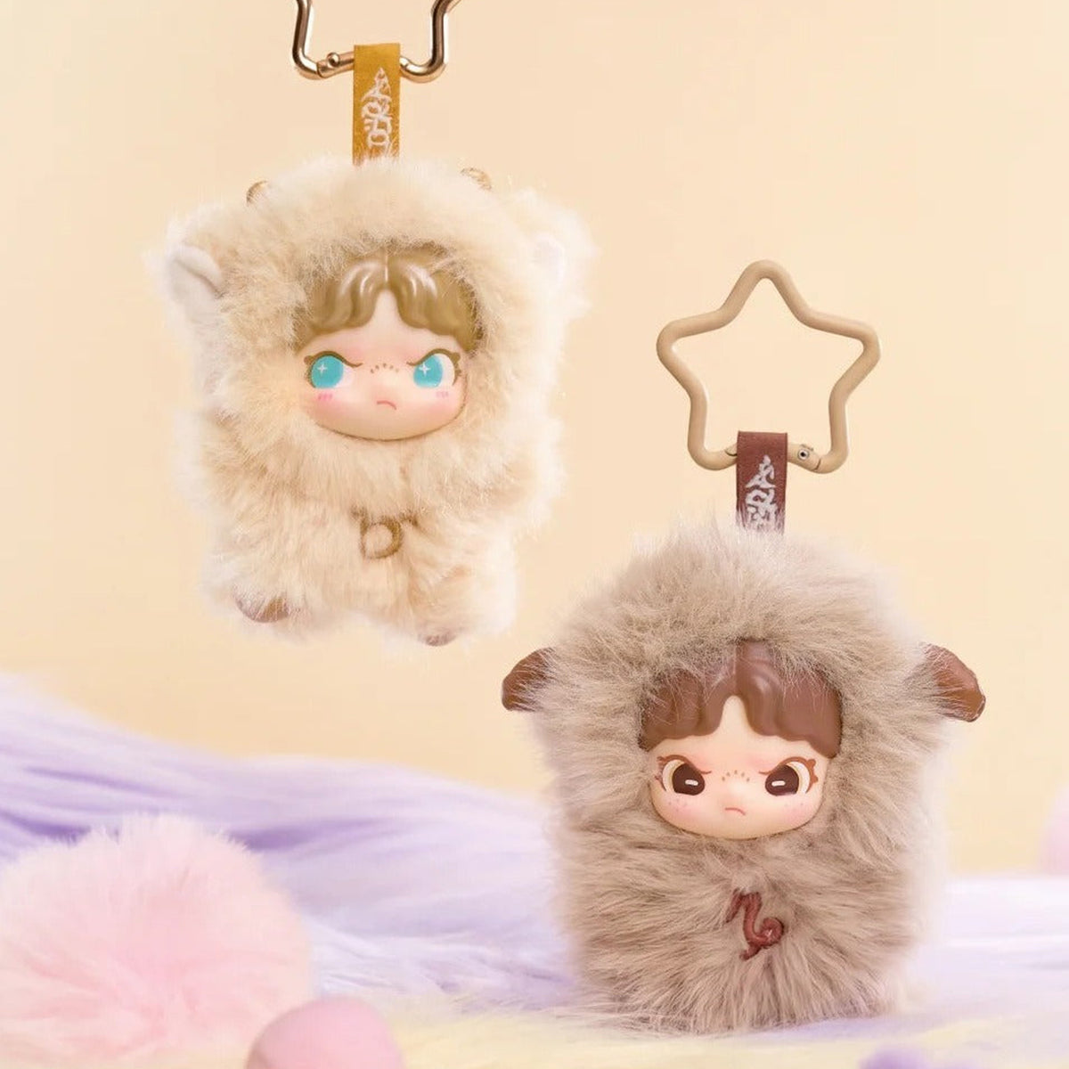 Dora Constellation Monogatari Series Plush Pendant Blind Box - Two complete zodiac plush pendant bodies; left upper star attachment cropped; display props not included; random design not guaranteed