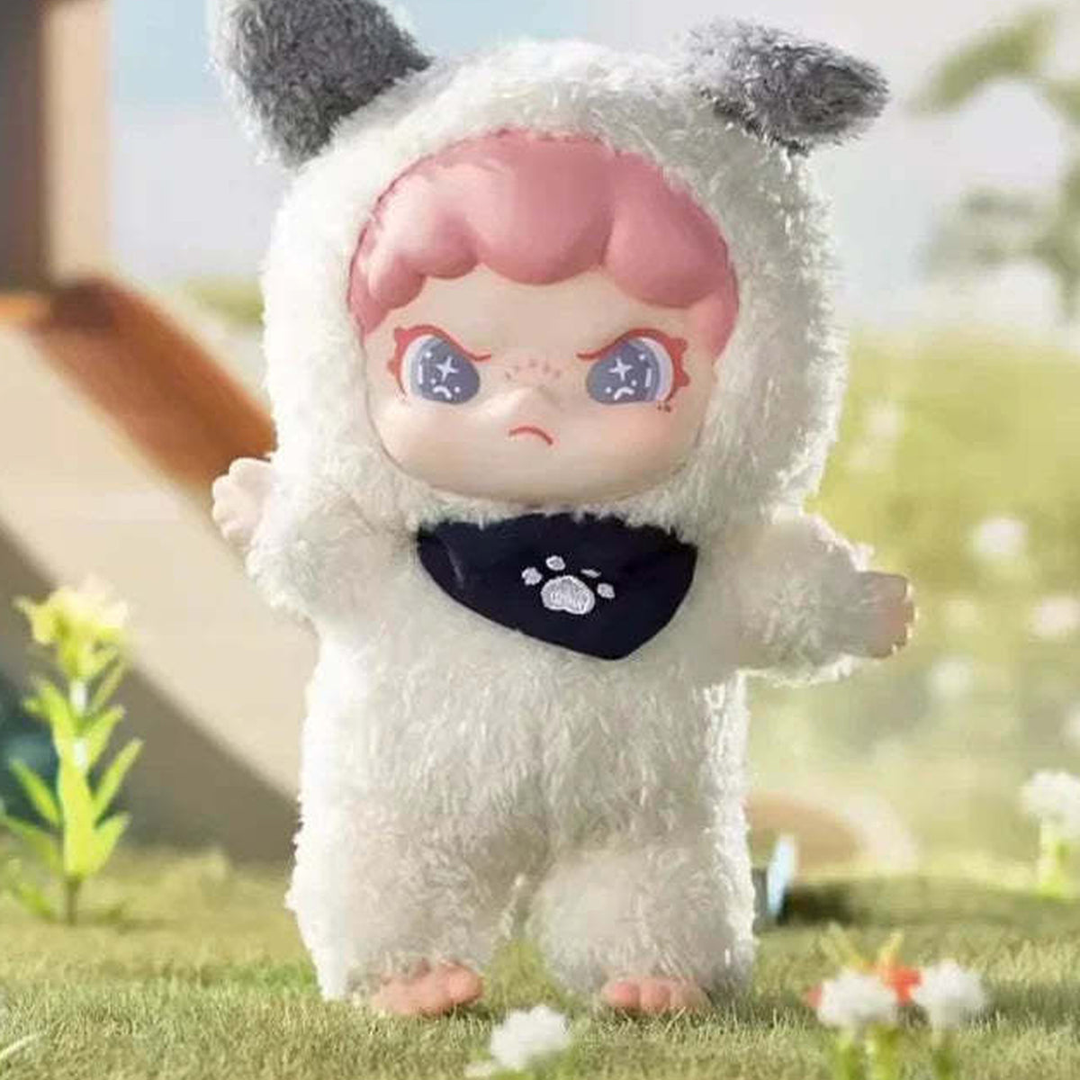 DORA Fuzzy Animal Institute Series Vinyl Plush Dolls Blind Box【TNT】 - White plush detail with upper ear cropped; random design not guaranteed