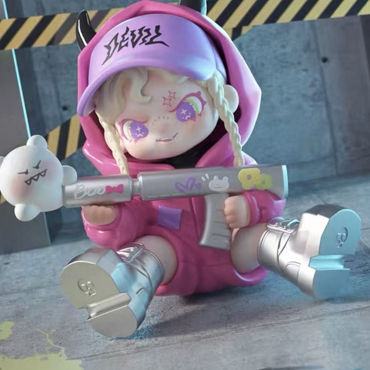 DORA On My Way series design example in a pink hood with a pole; random design is not selectable