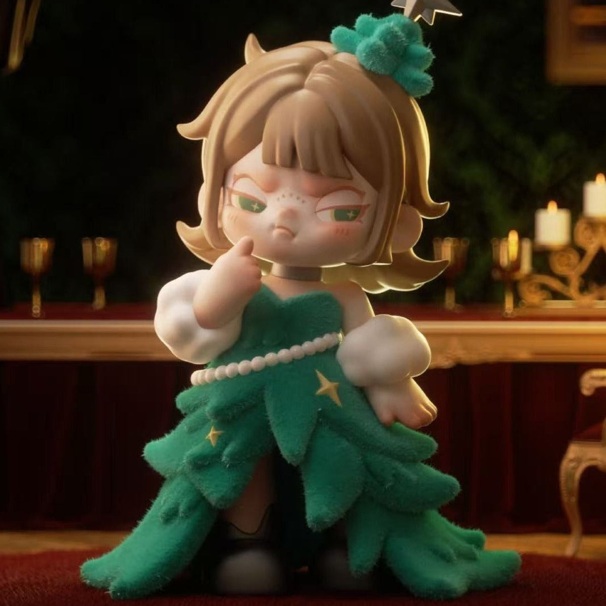 DORA The Wonderful Night Series Figure Blind Box - Green tree-costume figure example with upper star cropped; random design not guaranteed