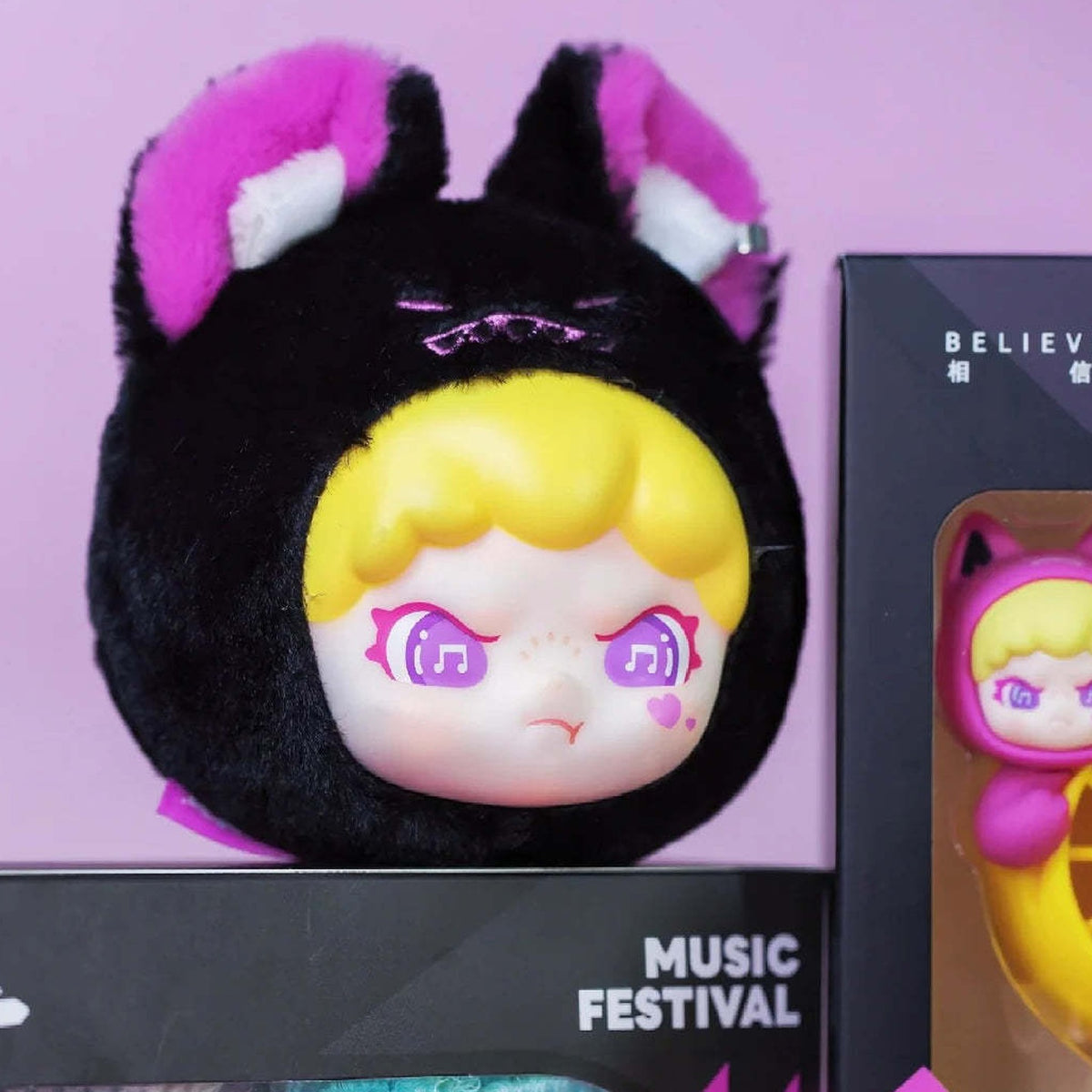 DORA Unrestrained Love Series Plush Pendant Dolls, Blind Box - Complete black bunny-head plush pendant body; display box not included; random design not guaranteed
