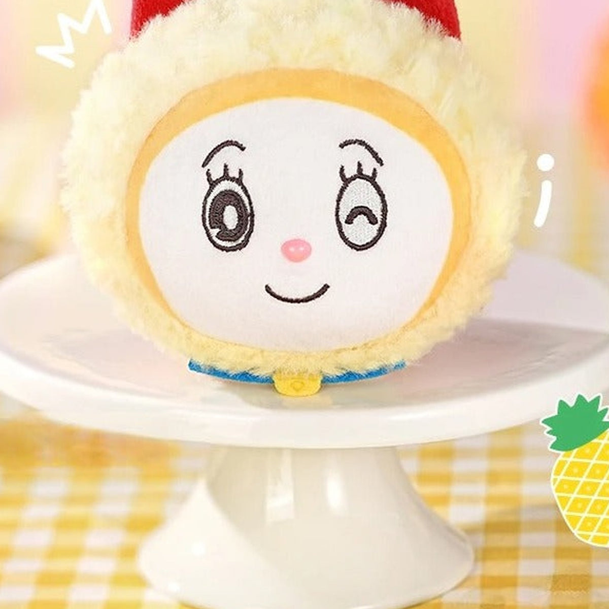 Doraemon Lucky Fruit V1 Series Plush Pendant Blind Box - Cream fruit plush pendant detail with upper ornament cropped; display props not included; random design not guaranteed