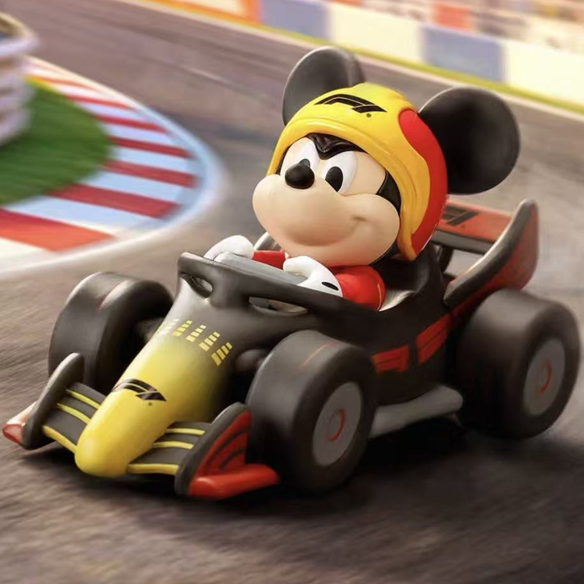 DSN Formula 1 Mickey Friends Race Day Series Figure Blind Box - Complete Mickey racing car figure example; random design not guaranteed