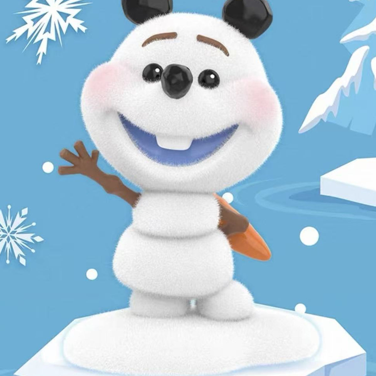 DSN Frozen Mischievous Olaf Series Figure Blind Box - Olaf figure detail with upper dark ear tips cropped; random design not guaranteed