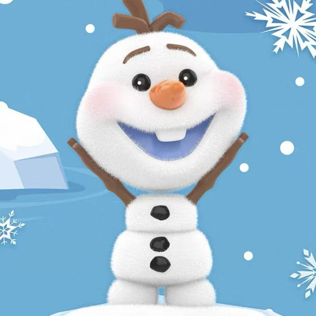 DSN Frozen Mischievous Olaf Series Figure Blind Box - Olaf figure detail with upper branch headpiece cropped; random design not guaranteed