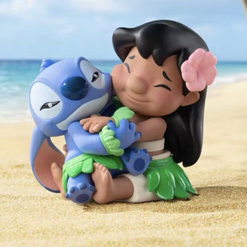 DSN Lilo Stltch Happy Daily Life Series Figure Blind Box - Complete Lilo and Stitch warm hug scene design example; random design not guaranteed