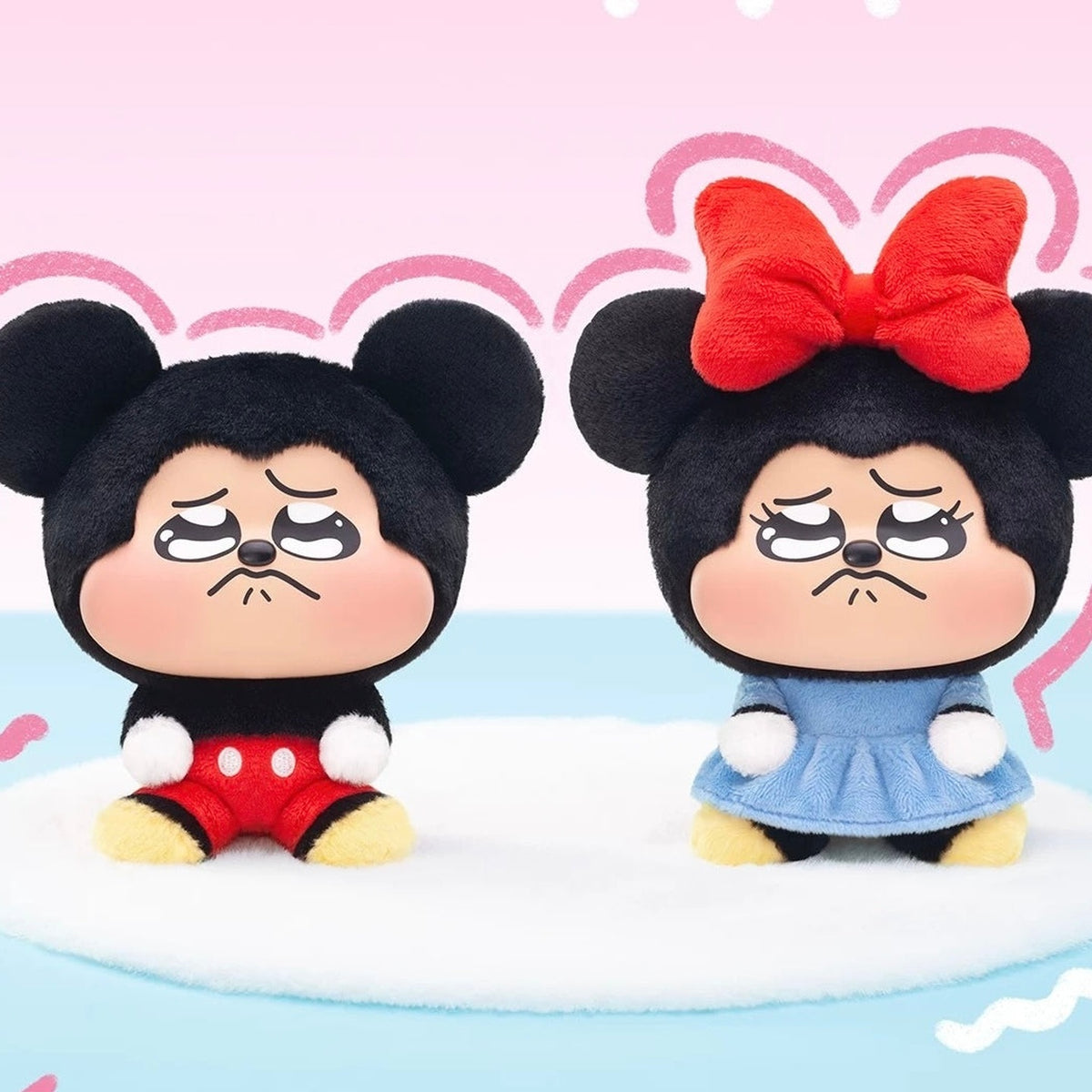 DSN Mickey Minnie Pouty Series Plush Pendant Blind Box - Complete Mickey and Minnie plush pendant examples; display props not included; random design not guaranteed