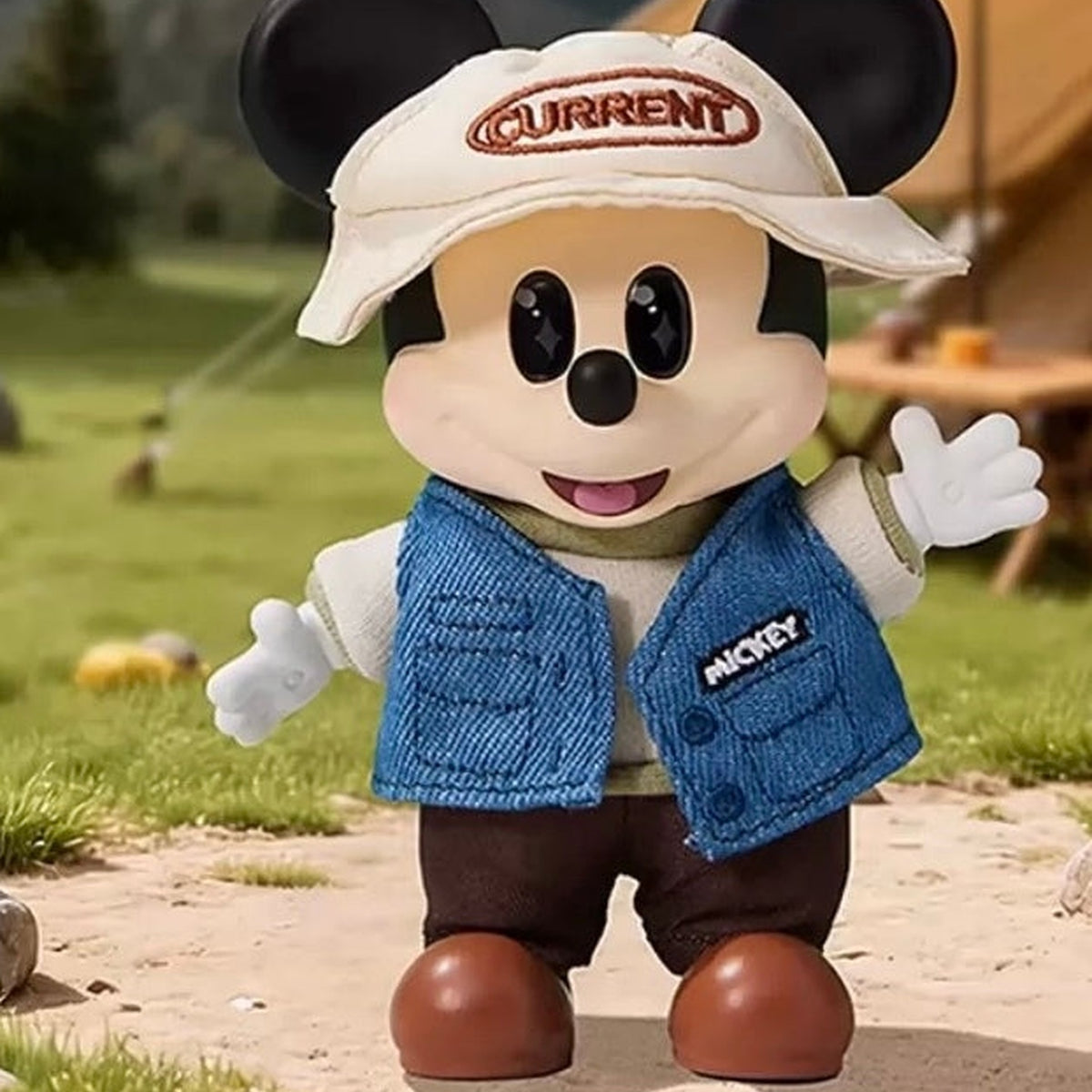 DSN Mickey OOTD Series Vinyl Plush Pendant Blind Box - Capped vinyl plush pendant detail with upper ears cropped; random design not guaranteed