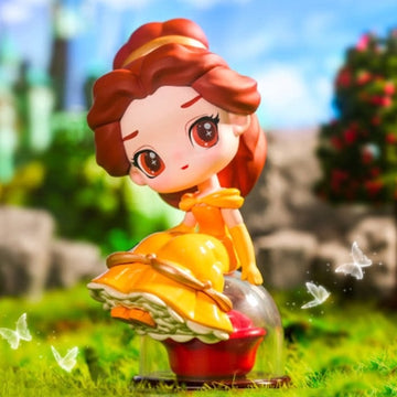 DSN Princess Fairy Town Series Figure Blind Box - Complete Belle princess figure example with yellow dress and display base; random design not guaranteed