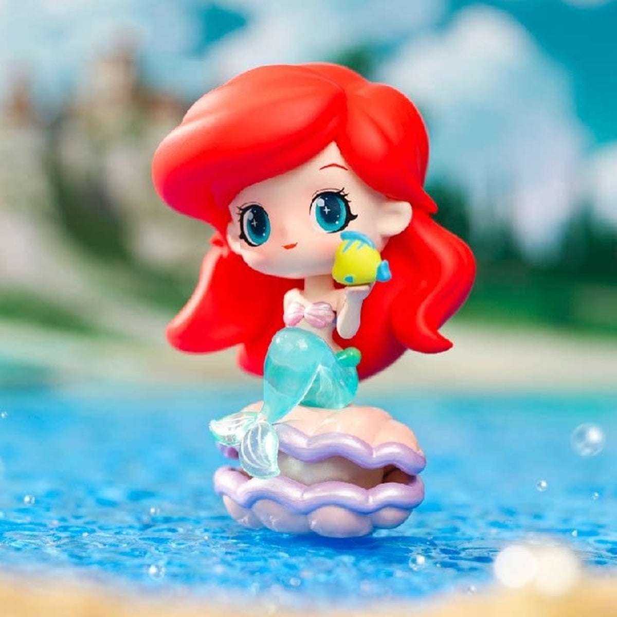 DSN Princess Fairy Town Series Figure Blind Box - Complete Ariel princess figure example on shell display base; random design not guaranteed