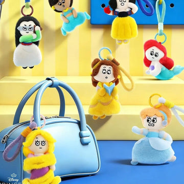 DSN Princess On The Run Series Plush Pendant Blind Box - Princess plush comparison with complete central examples and cropped outer examples; random design not guaranteed