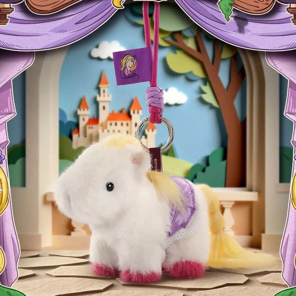 DSN Princess Pony Pals Series Plush Pendant Blind Box - Complete white pony plush pendant body; upper strap cropped; display props not included; random design not guaranteed