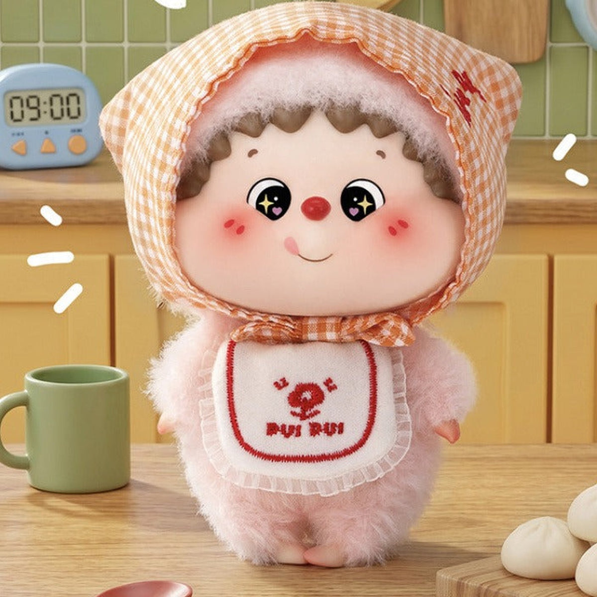Dui Dui Dui Good Morning Series Plush Pendant Blind Box (PRE-ORDER) - Complete checked-hood Good Morning plush pendant body example; random design not guaranteed