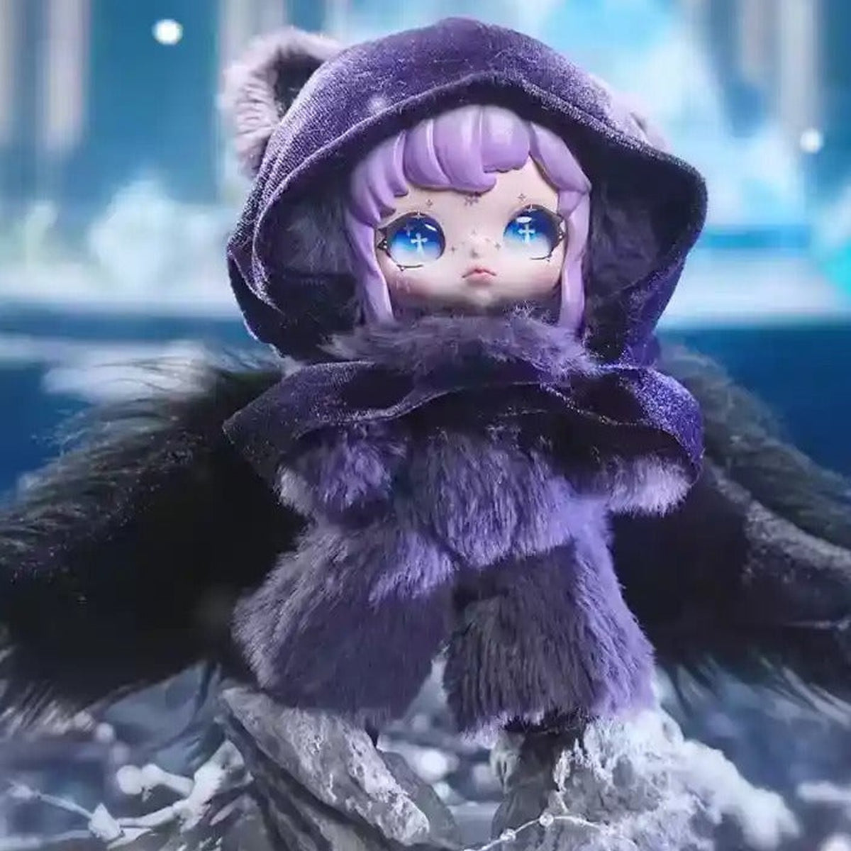 DUMIA Aria Whisper Of Snow Traces Series Plush Dolls, Blind Box - Purple hood complete design example; random design not guaranteed