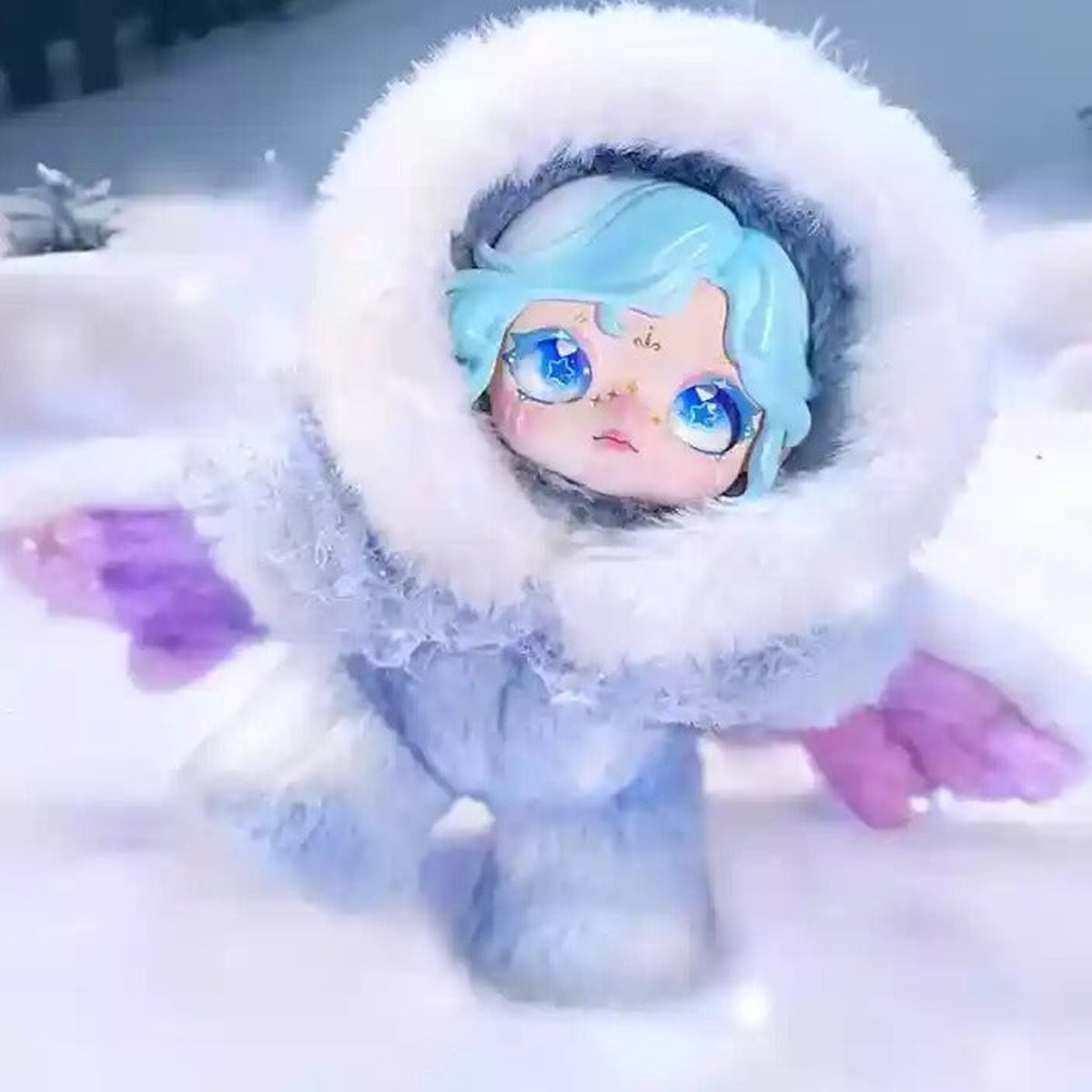 DUMIA Aria Whisper Of Snow Traces Series Plush Dolls, Blind Box - Blue hood complete design example; random design not guaranteed