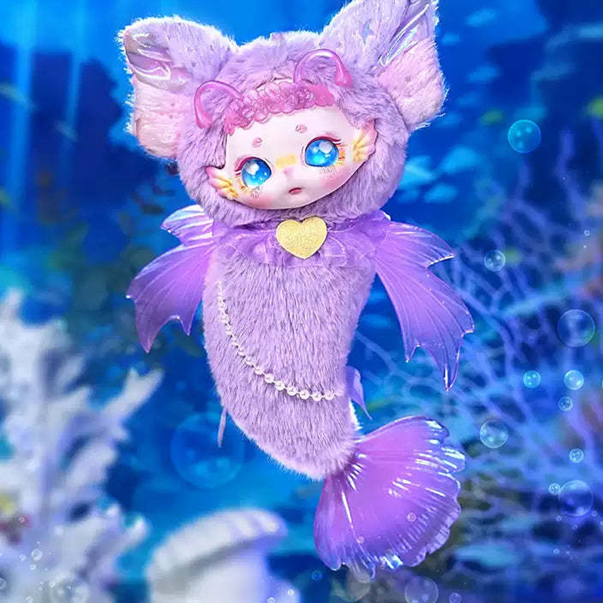 DUMIA Deep Sea Star Man Mobile Vinyl Plush Dolls, Blind Box - Purple sea themed plush detail with upper ear cropped; random design not guaranteed