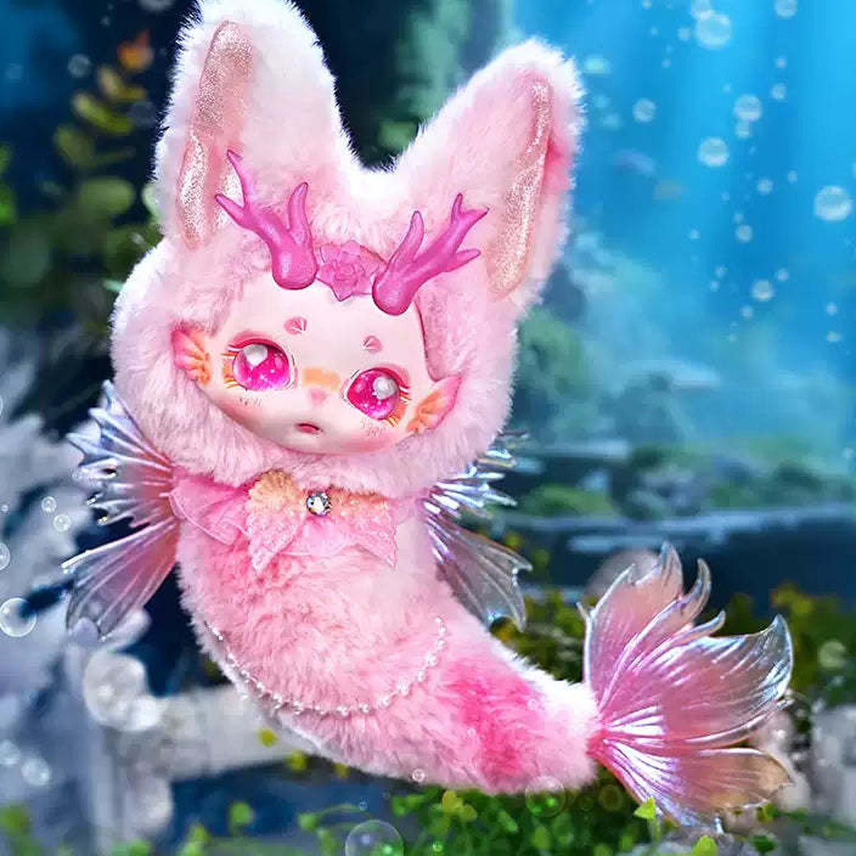 DUMIA Deep Sea Star Man Mobile Vinyl Plush Dolls, Blind Box - Pink sea themed plush detail with upper ears cropped; random design not guaranteed