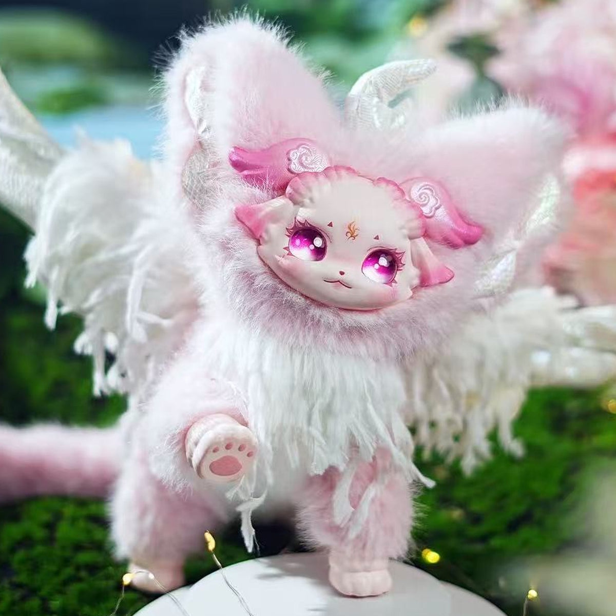 DUMIA Morino Star V2 Series Plush Pendant Blind Box - Pink plush pendant details with wing and upper accessories cropped; random design not guaranteed