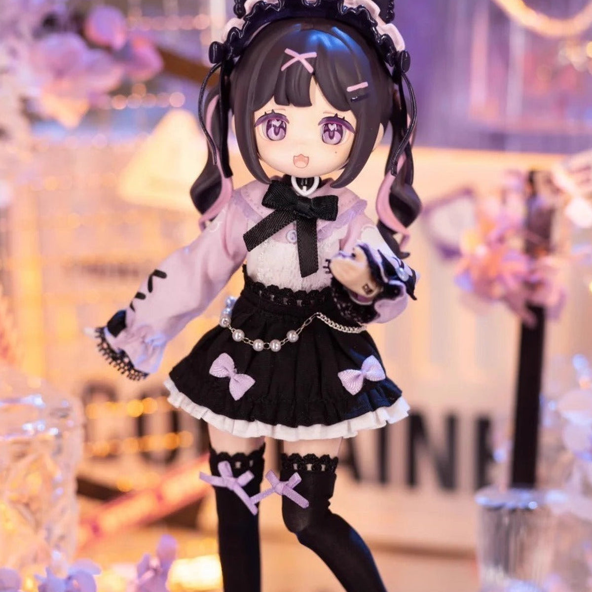 Electronic Pet Game World Series 1/12 BJD Blind Box - Purple and black outfit design detail; random design not guaranteed