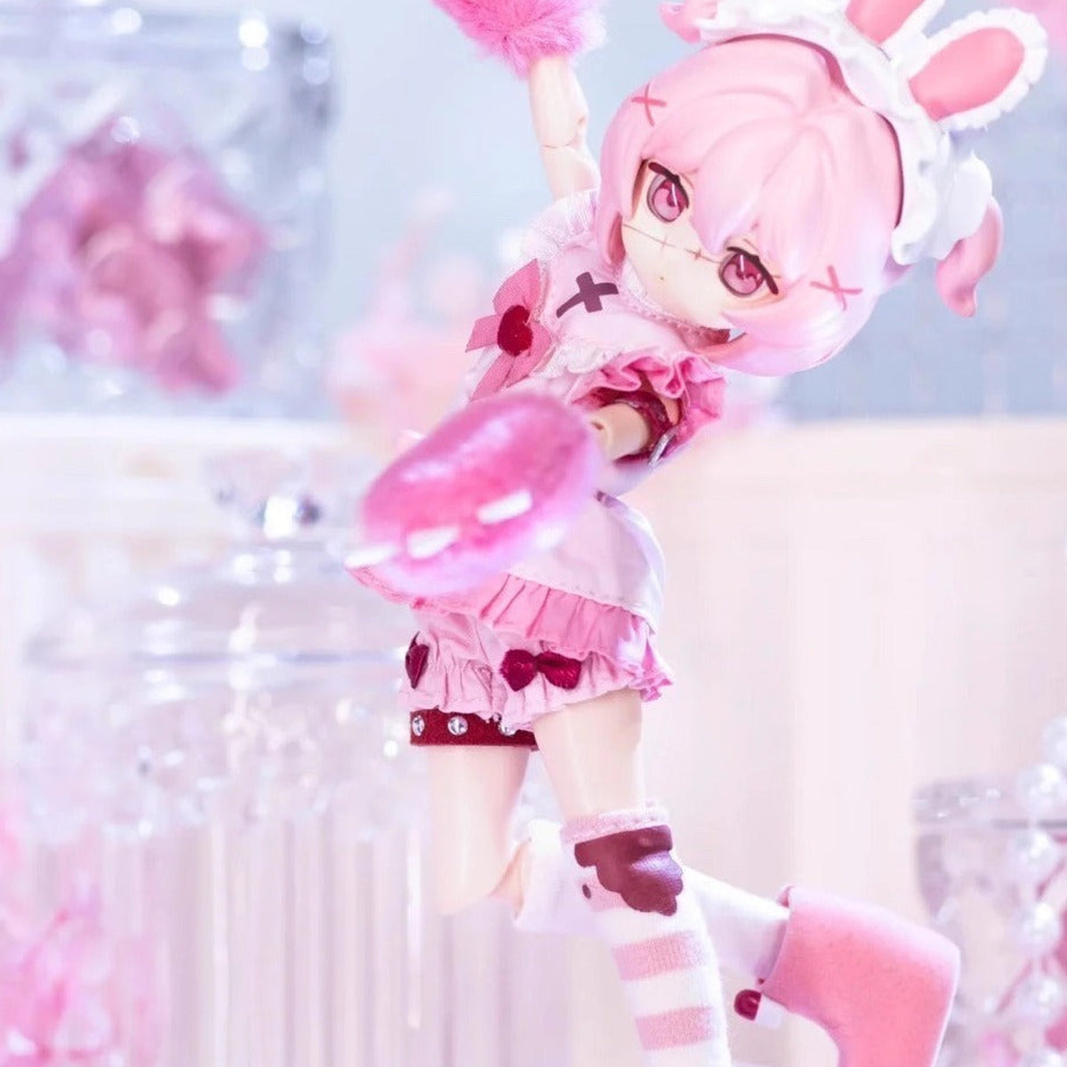 Electronic Pet Game World Series 1/12 BJD Blind Box - Pink bunny outfit design detail; random design not guaranteed