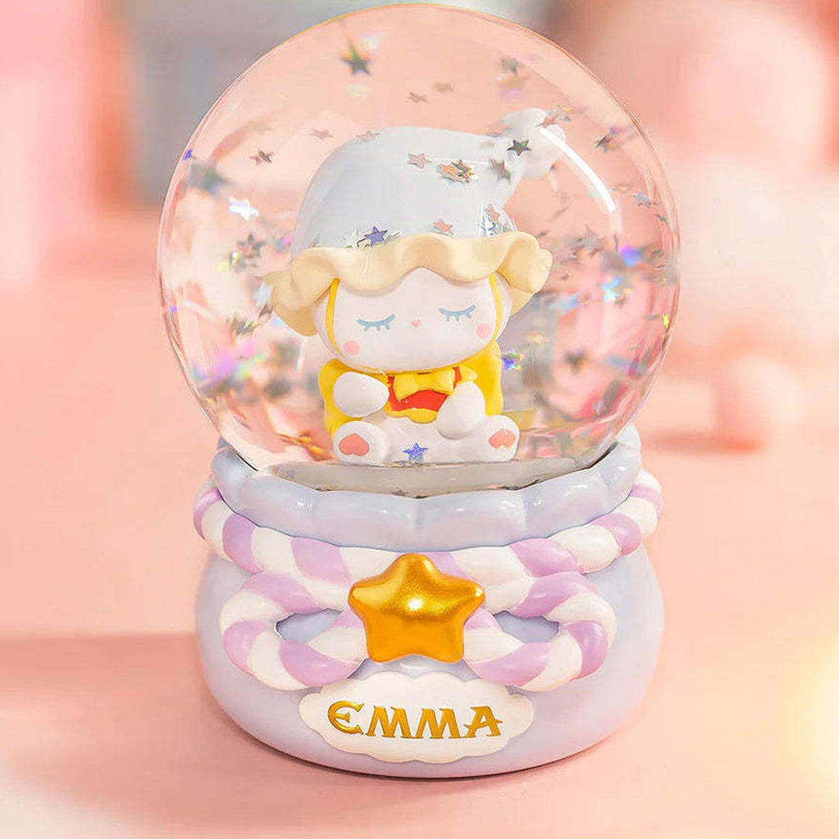 EMMA BABE Lucky Day Crystal Ball Blind Box - Complete lavender crystal-ball figure display with base; background props not included; random design not guaranteed