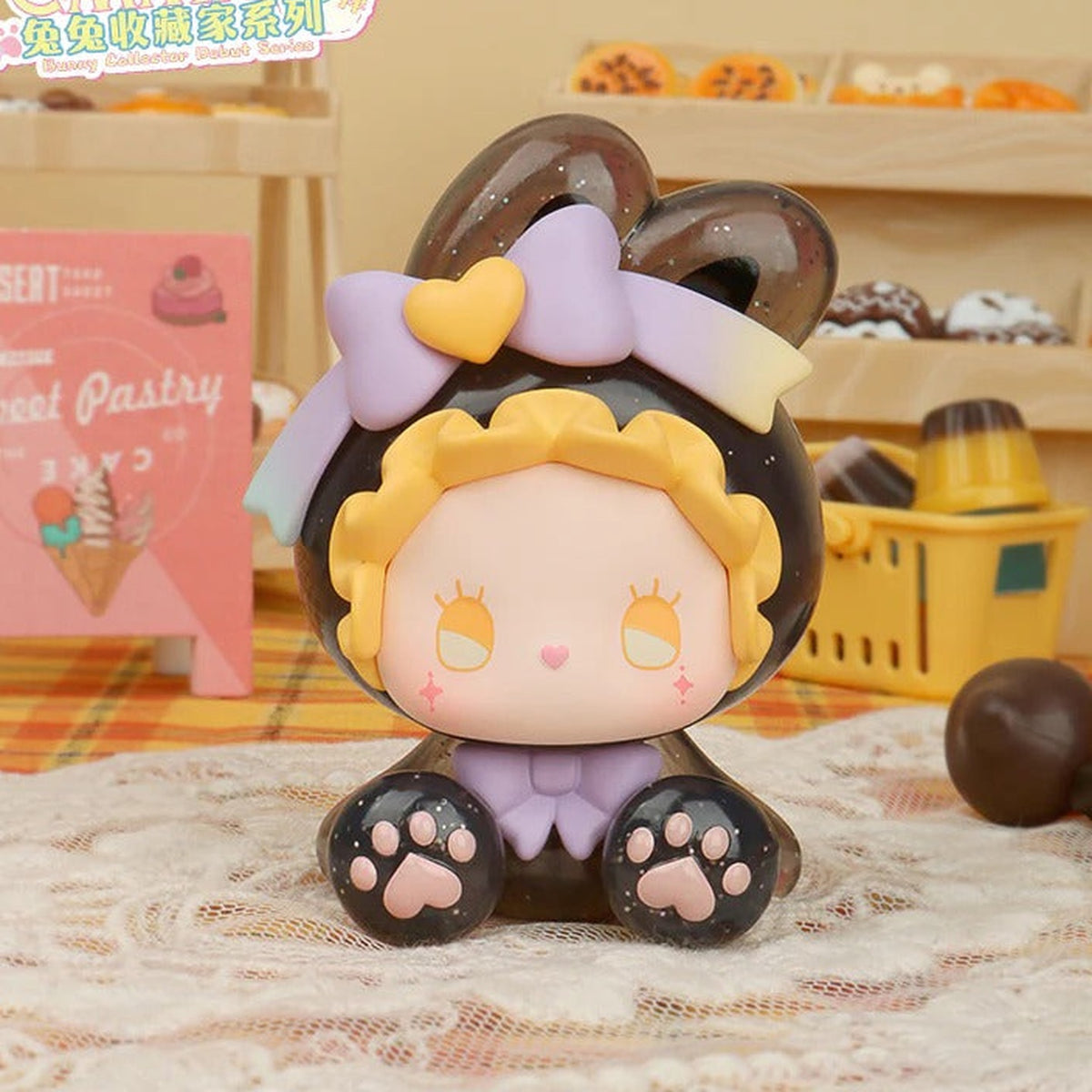 EMMA Bunny Collector Debut Series Figures, Blind Box - Complete dark bunny-costume figure with bow; random design not guaranteed