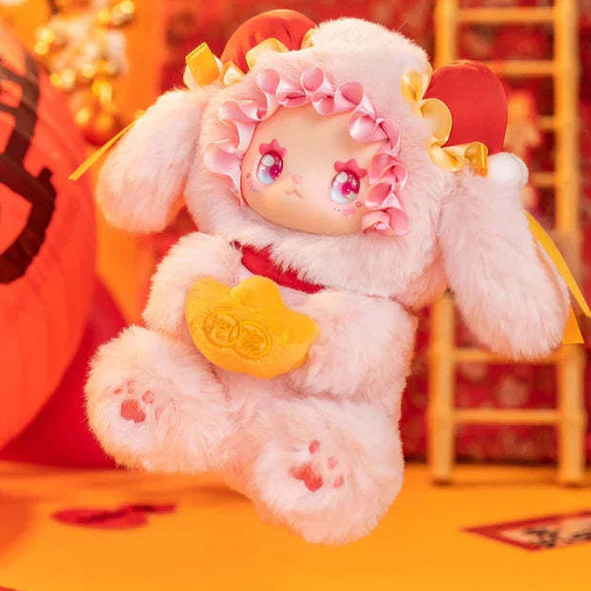 EMMA New Year Bunny Plush, Limited Version - Complete EMMA New Year Bunny plush in a styled scene; selected purchase option defines the supplied item