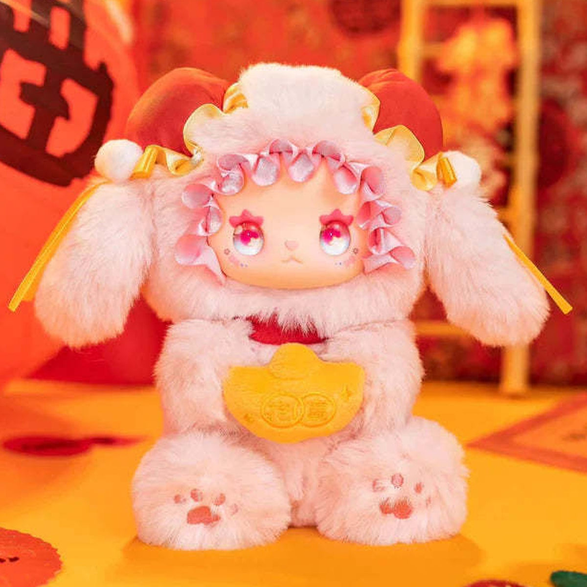 EMMA New Year Bunny Plush, Limited Version - Complete front view of EMMA New Year Bunny plush; selected purchase option defines the supplied item