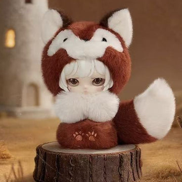 EMO'S Emotional Shelter Series Plush Pendant Blind Box - Complete fox-costume plush pendant example; display props not included; random design not guaranteed