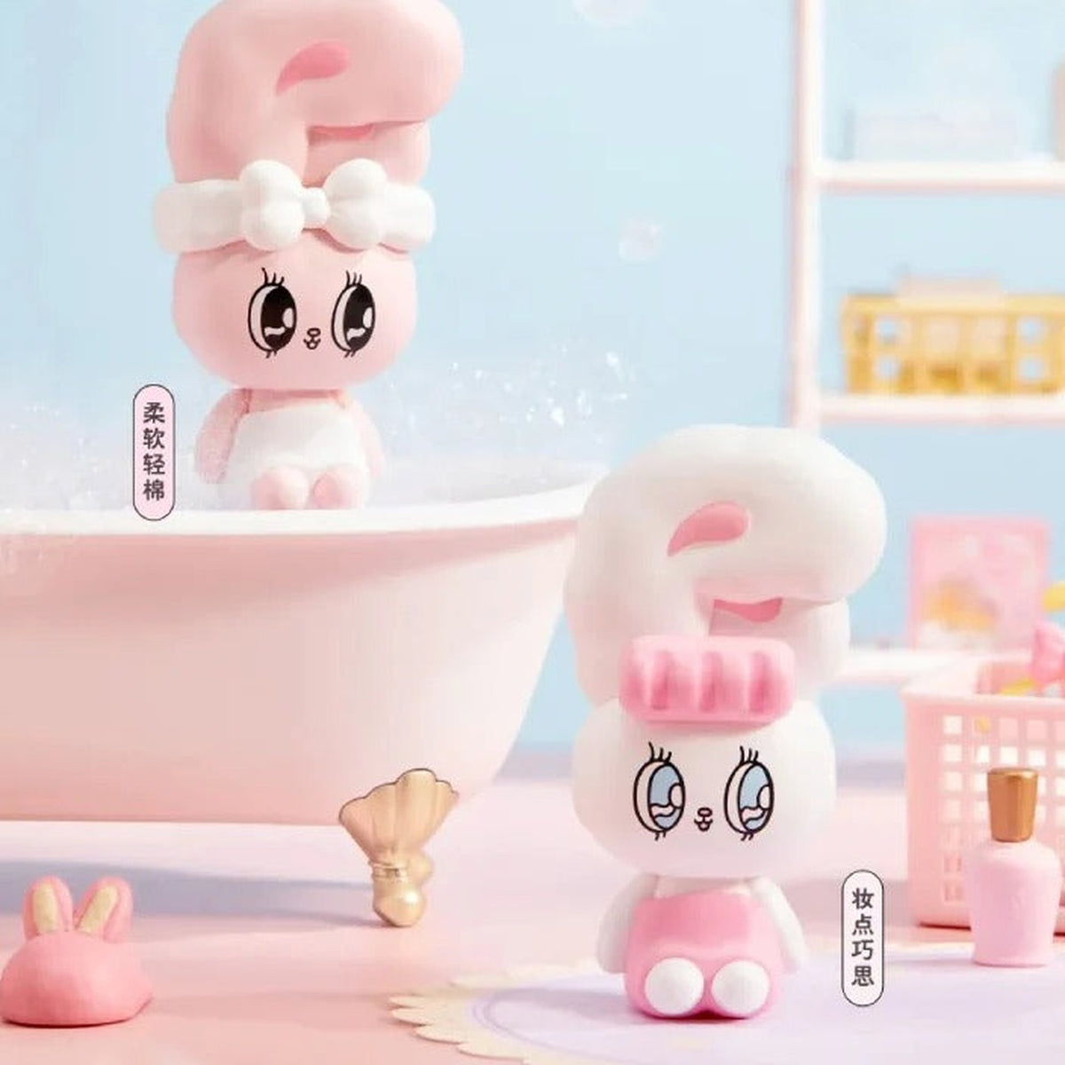 Esther Bunny Little Thoughts Series Figures Blind Box - White and pink design examples; random design not guaranteed