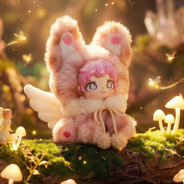 ETTA Star Wing Illusion Series Plush Pendant Blind Box - Complete pink winged plush pendant example; display props not included; random design not guaranteed