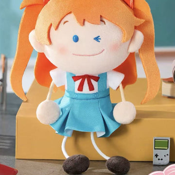 EVANGELION V1 orange-haired plush pendant design example in a classroom; random design, props excluded