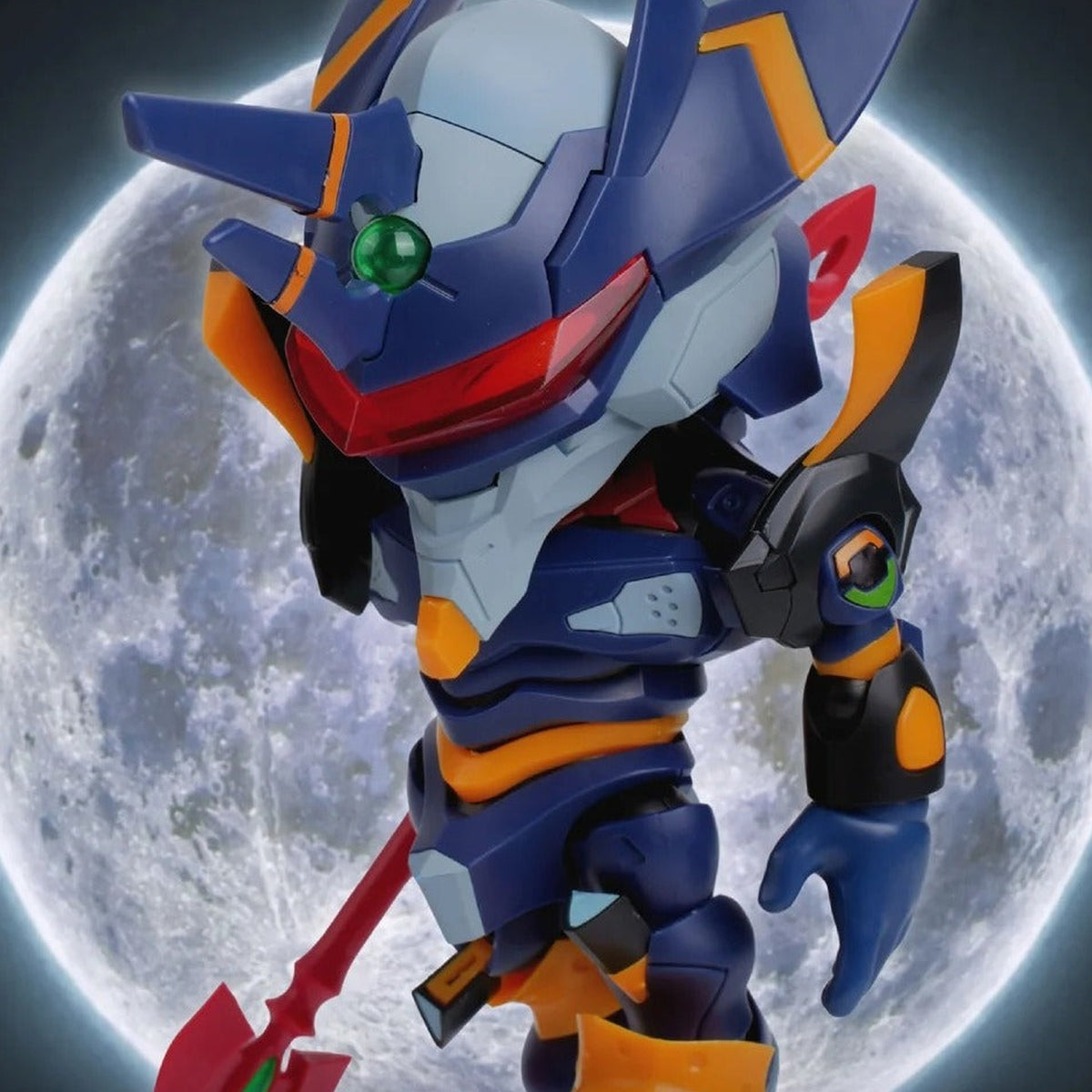EVANGELION Highly Articulated Model Kit Action Figure Blind Box - Blue model design detail; upper head and lower legs cropped; random design not guaranteed; display props not included