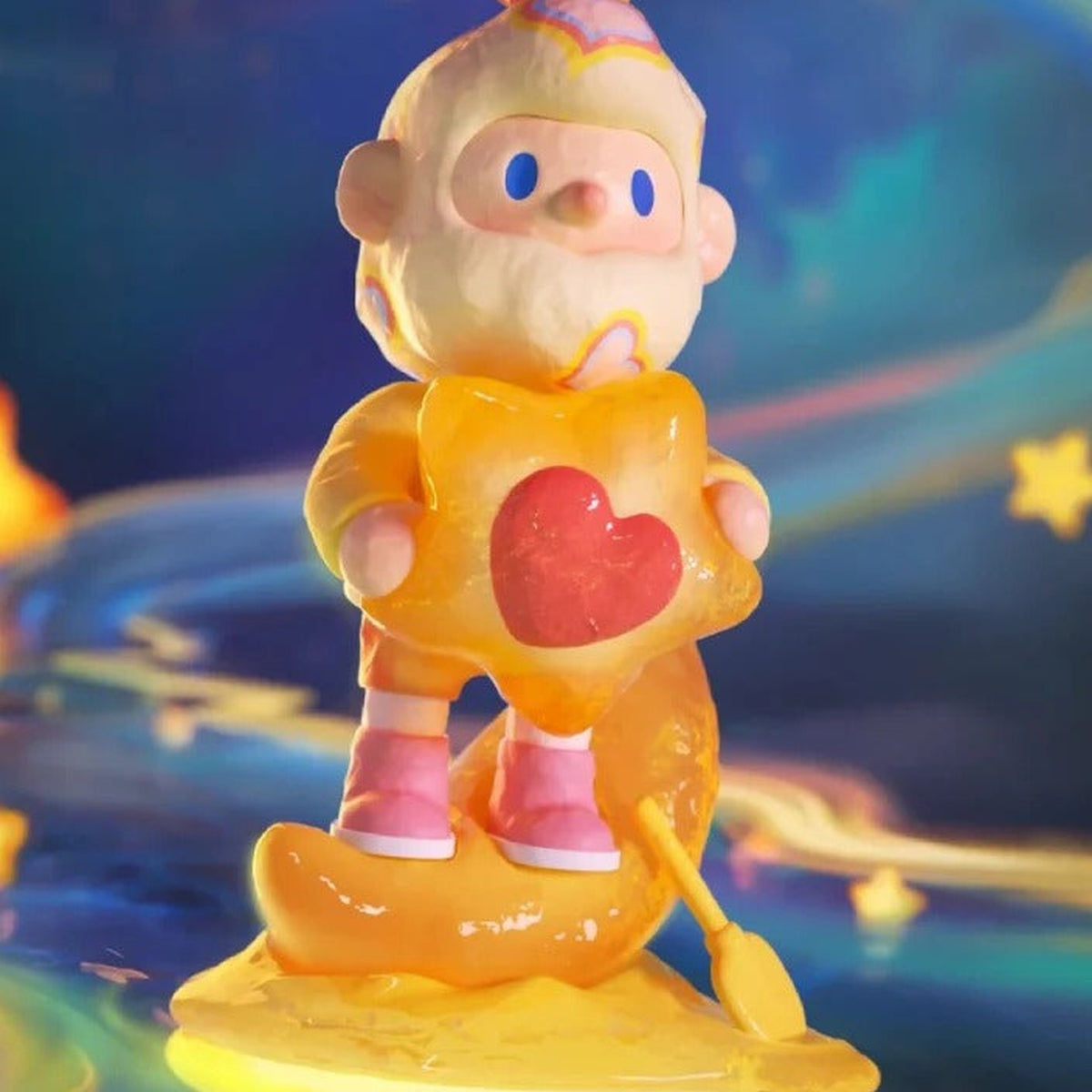 FARMER BOB Feeling YOU Series Figures, Blind Box - Yellow heart figure detail with upper hat cropped; random design not guaranteed