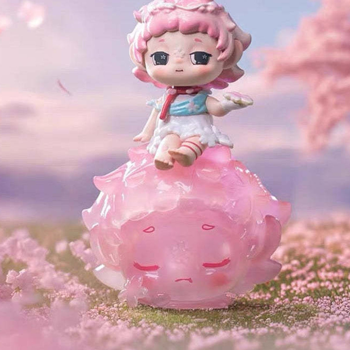 Faya Time-Picking Land Series Figures, Blind Box - Pink cloud figure detail with upper head part cropped; random design not guaranteed