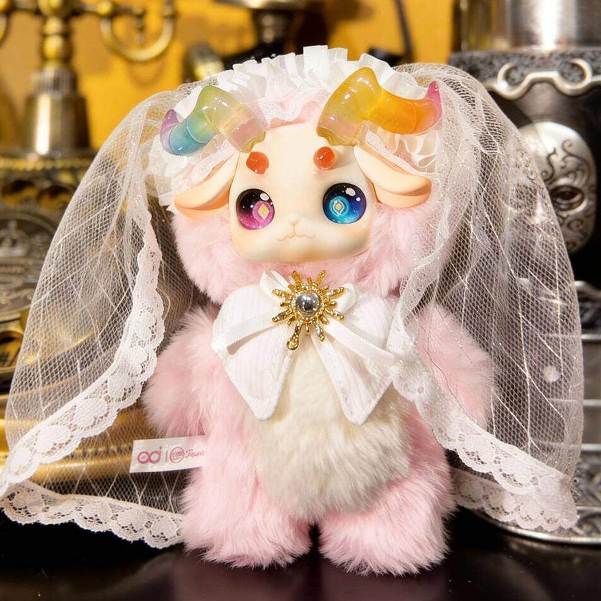 FECOCO Victoria Sheep Series Plush Blind Box - Complete pink sheep plush doll example with white veil; random design not guaranteed