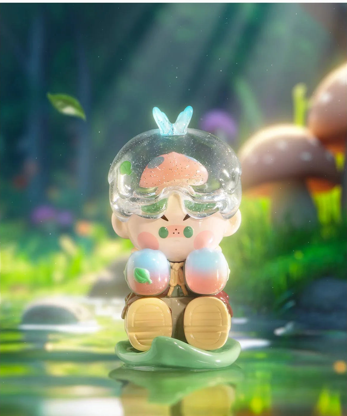 Finding MOKOKO blind box series - Careless Hunter design example with a clear helmet