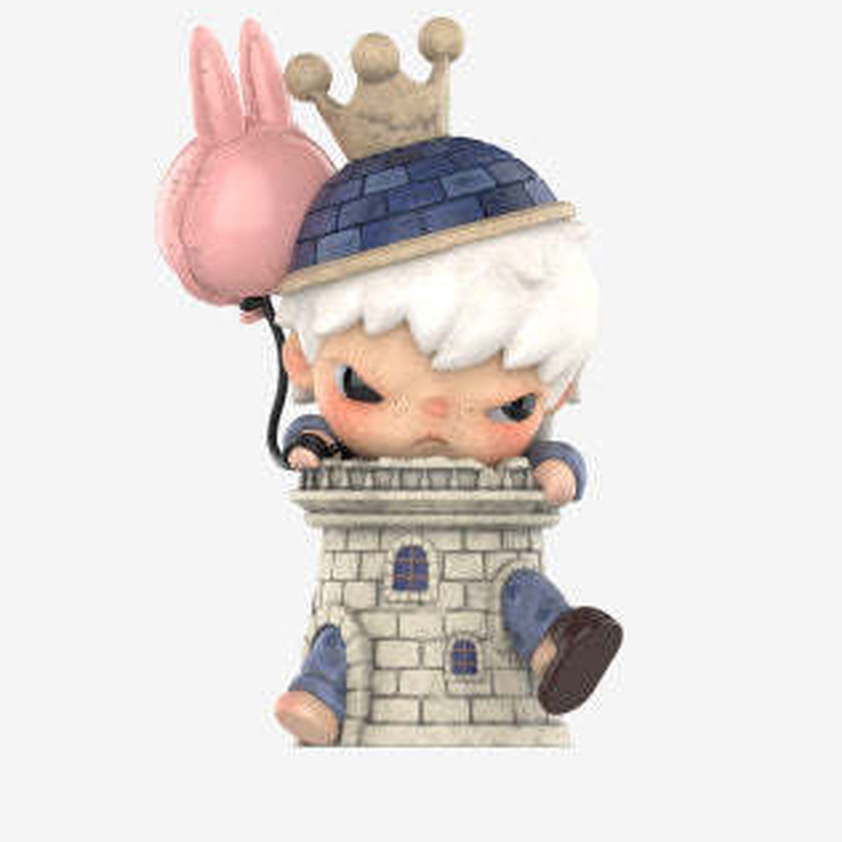 Finding MOKOKO blind box series - See You design example leaning over a tower, full front view