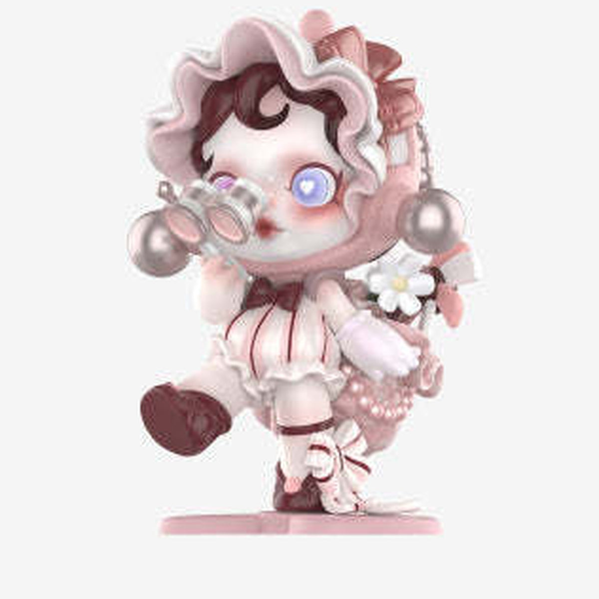 Finding MOKOKO blind box series - Seen Her design example with bonnet and binoculars, full front view