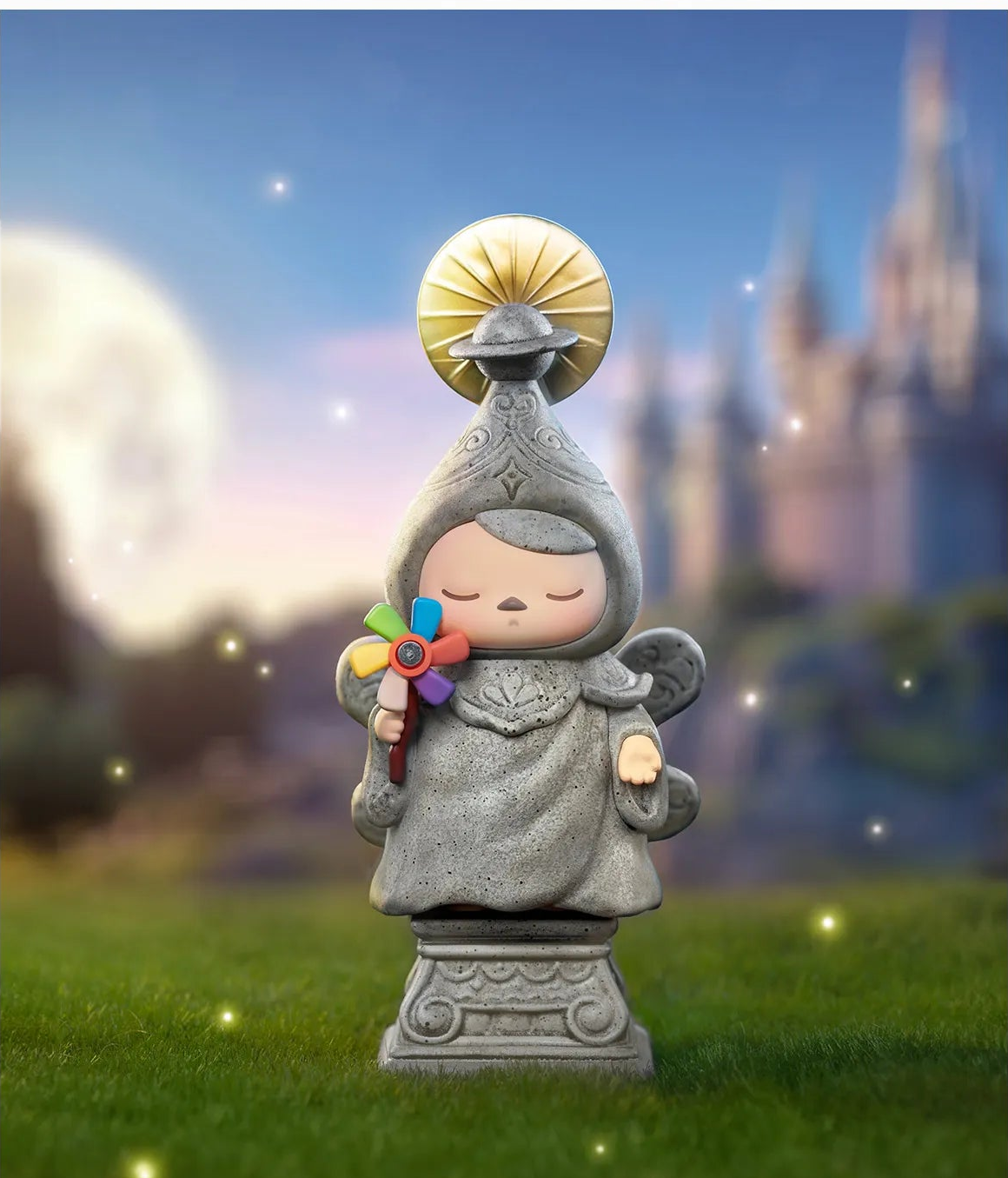 Finding MOKOKO blind box series - Wind's Guidance design example standing on a stone pedestal